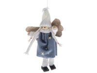 Andělka plyšová závěsná modrá 14cm